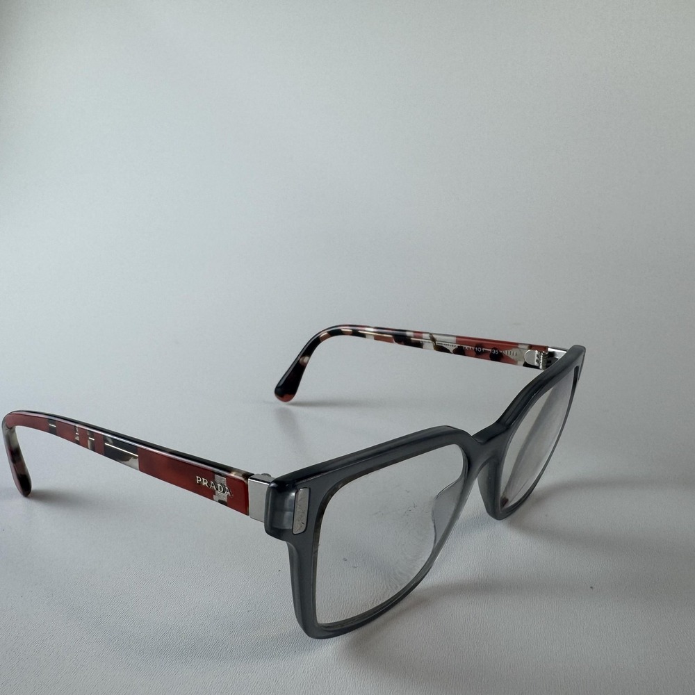 Prada Eyeglasses Frames‎ Gray Red Tortoise 54-18-135 Made in Italy TKY-1O1